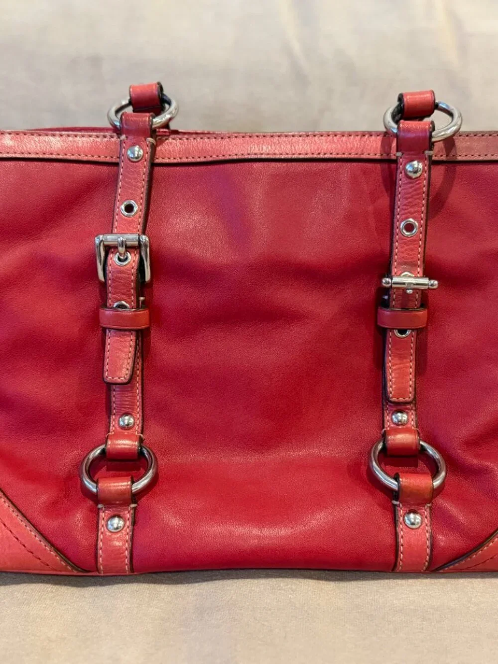 Coach Red Gallery East West Tote (F12343)